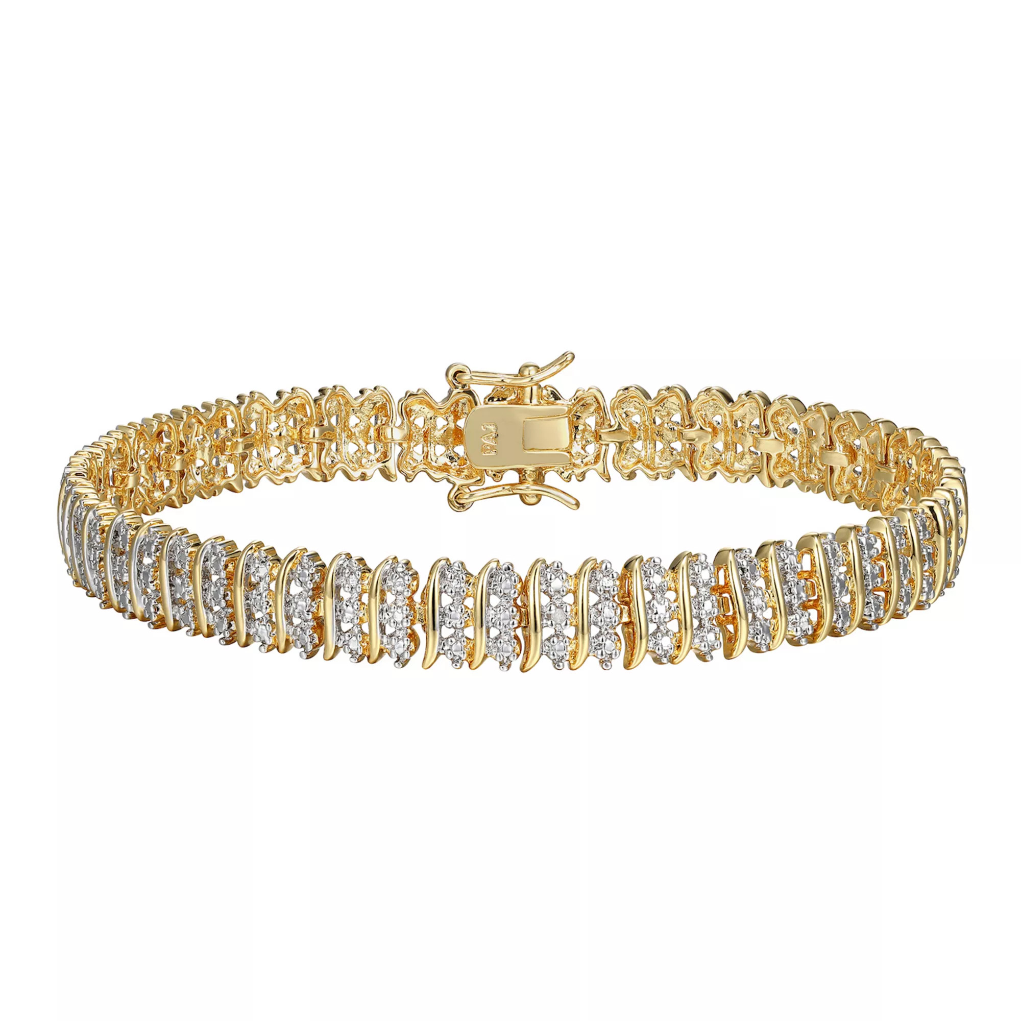 Sarafina Diamond Accent 3 Row S-Link Tennis Bracelet | Kohl's