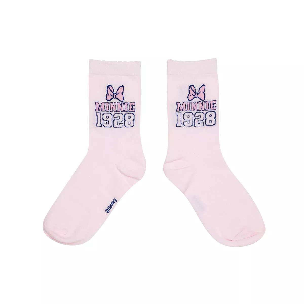 Women's Pink Minnie Mouse Socks - Light Pink M/L | Target