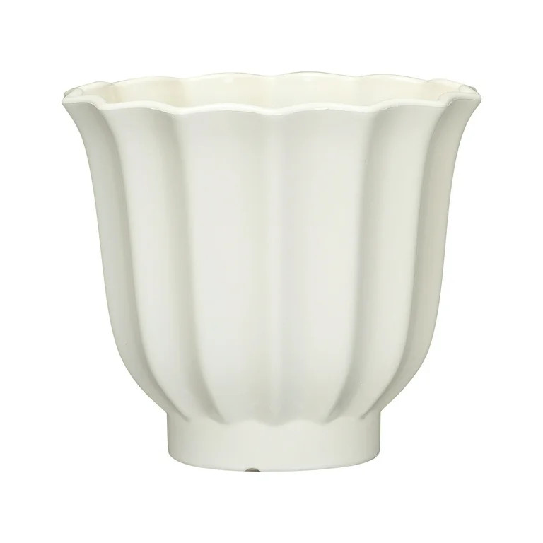 Mainstays Lillian 10" x 10" x 9" Round Vanilla Dream 100% Recycled Resin Planter | Walmart (US)