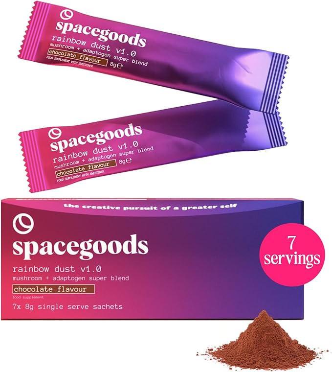 Spacegoods Rainbow Dust 7 Day Sachet Pack | Flavoured Mushroom Coffee | 80mg of Natural Caffeine ... | Amazon (UK)