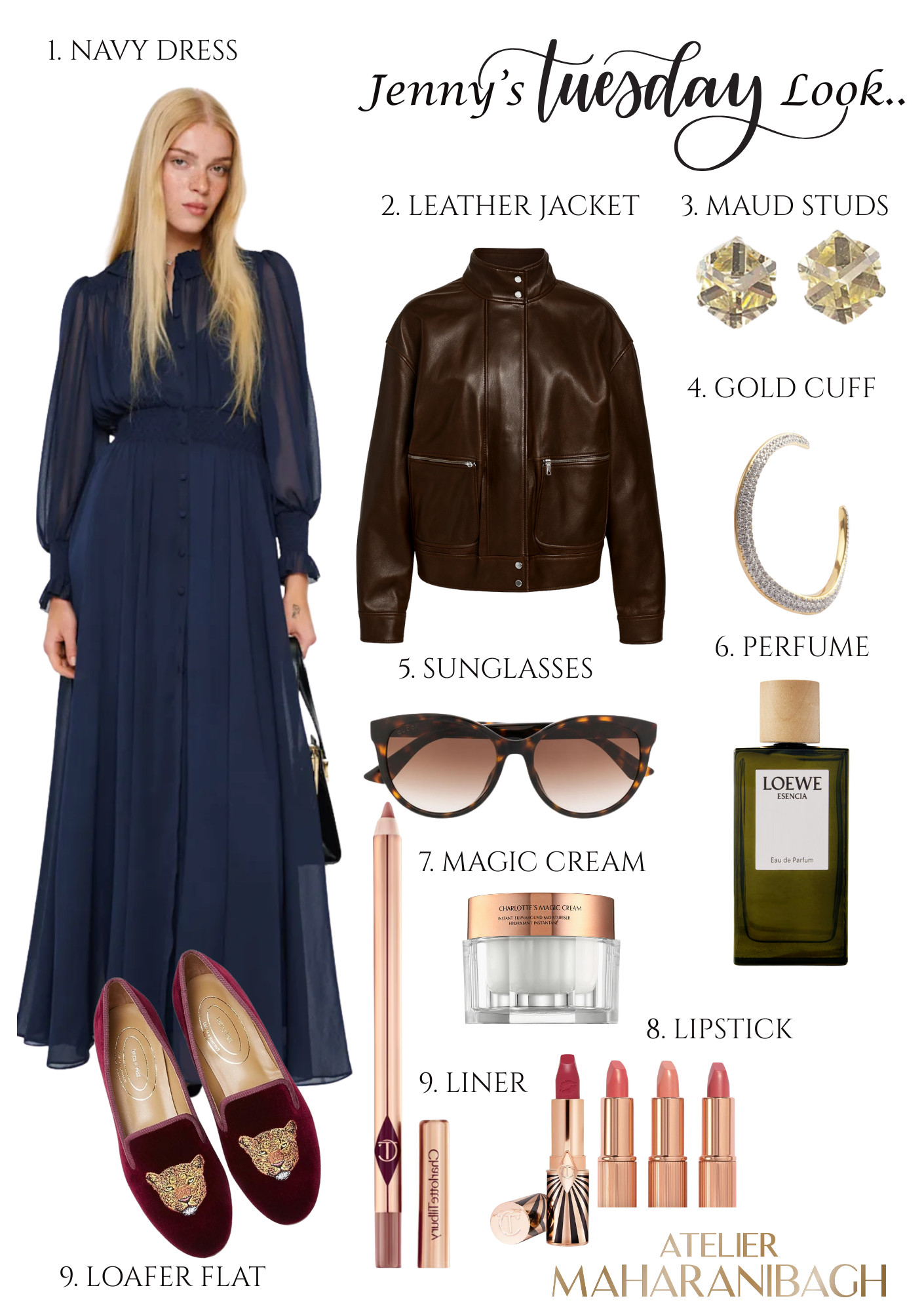 Jenny’s Tuesday Look ✨

Navy elegance meets leather luxe. A polished, feminine look with subtle gold accents.

#TuesdayStyle #RefinedBasics #AtelierMaharanibagh 

 