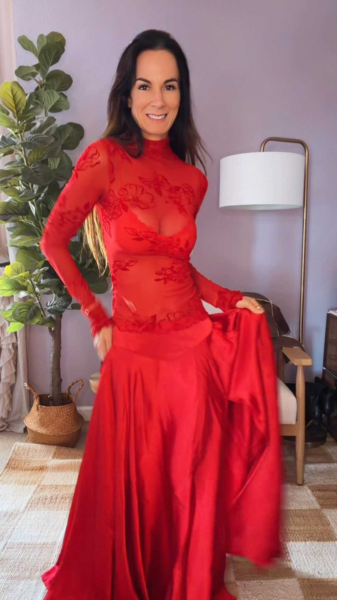 Red is having a moment… and so am I ❤️

If you need a sign to wear the bold outfit, flirt with festive fashion, and romanticize getting dressed — this is it.

Sheer, spicy, dramatic, and made for turning heads (even if it’s just date night at home).

Valentine’s energy, activated 💃🏼
Wearing XS 

#NicoleColeeStyle
#ValentinesStyle
#FestiveFashion
#BoldLooks
#DateNightOutfit




#LTKgrwm #LTKValentine #LTKdayinmylife