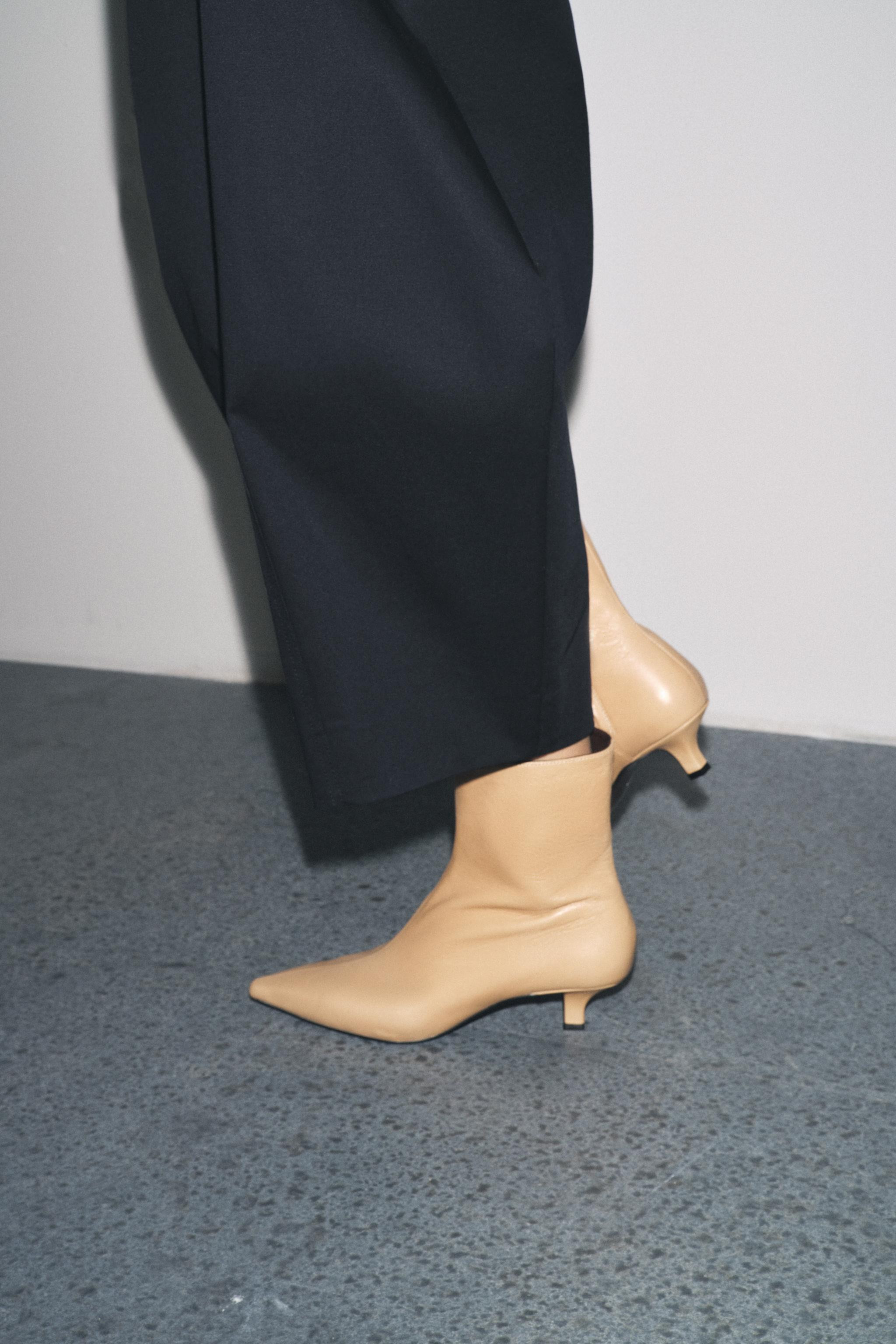 LEATHER HEELED ANKLE BOOTS | Zara US