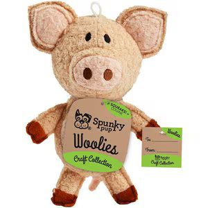 SPUNKY PUP Woolies Craft Collection Pig Squeaky Plush Dog Toy - Chewy.com | Chewy.com