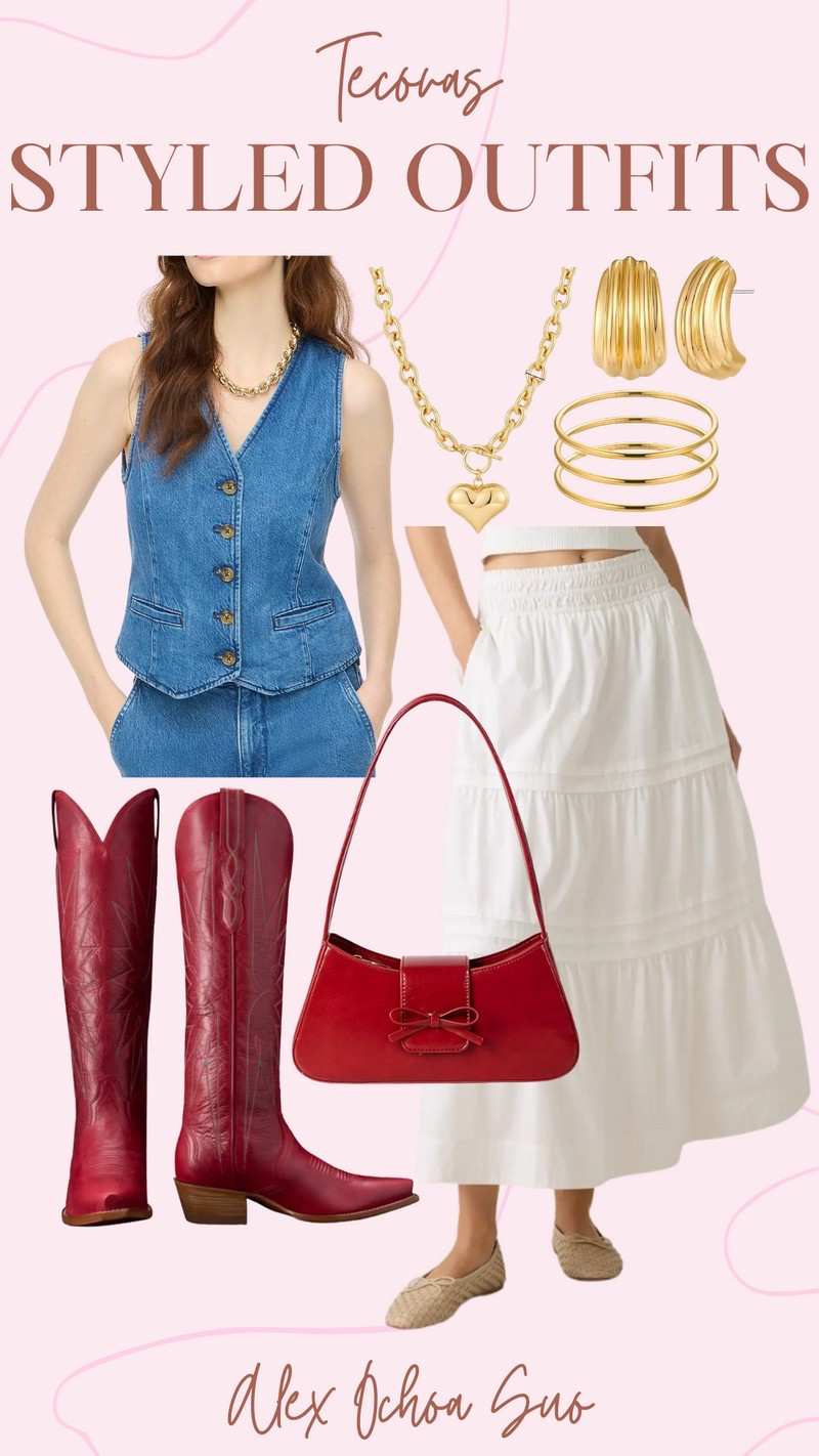 Tecova's Styled Outfit with the Loretta Boots, a denim vest, and maxi skirt!

Tecovas Loretta boots, western outfit, denim vest style, maxi skirt fashion, cowgirl chic

#LTKSeasonal #LTKShoeCrush #LTKStyleTip