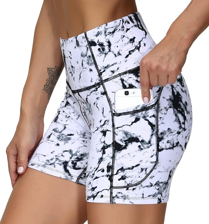 THE GYM PEOPLE High Waist Yoga Shorts for Women's Tummy Control Fitness Athletic Workout Running... | Amazon (US)