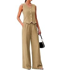 KIRUNDO Women's Two Piece Sets Pants Suits Dressy Business Casual Outfits Sleeveless Blazer Vest ... | Amazon (US)