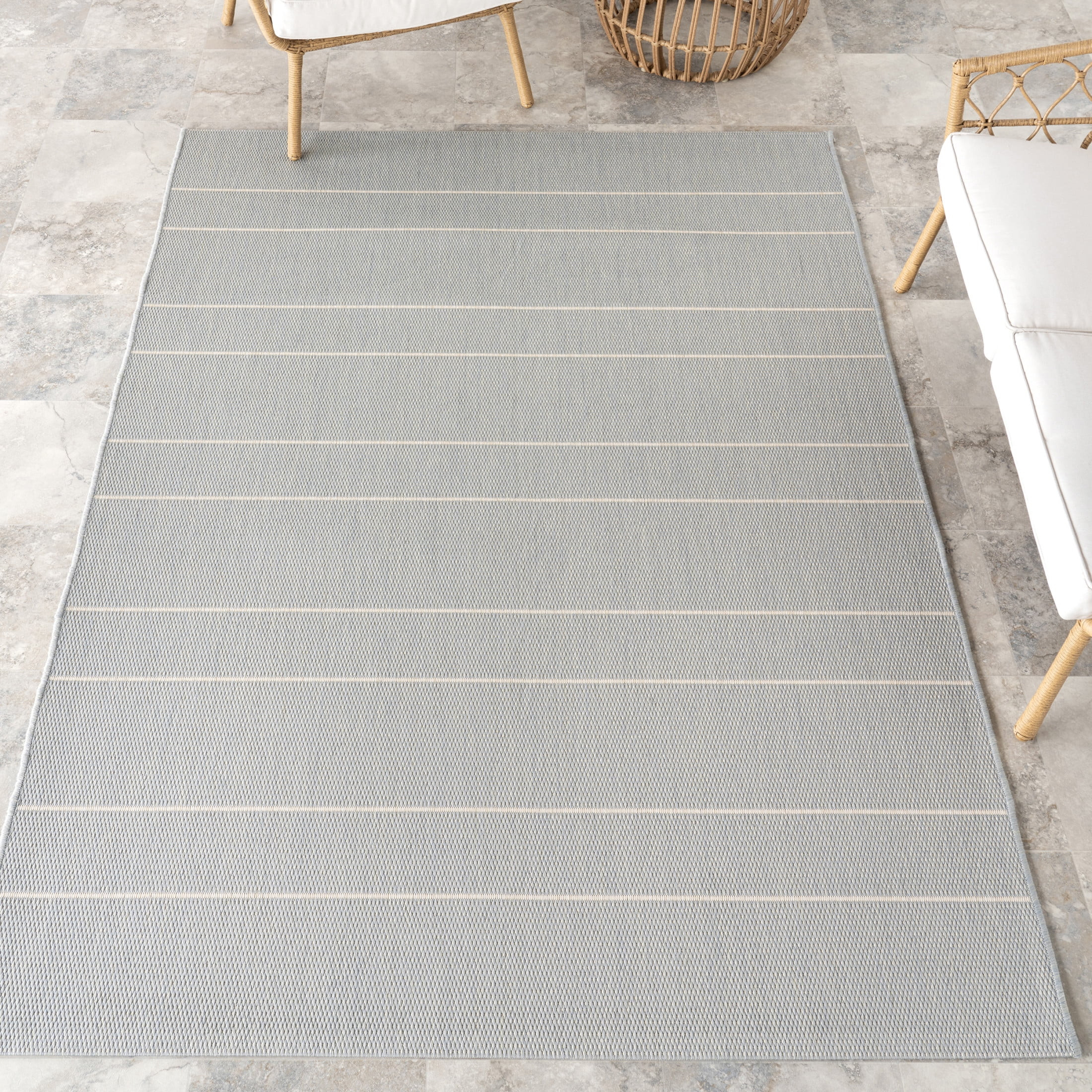 nuLOOM Alaina Indoor/Outdoor Striped Area Rug, 4' x 6', Alaina Slate Blue | Walmart (US)