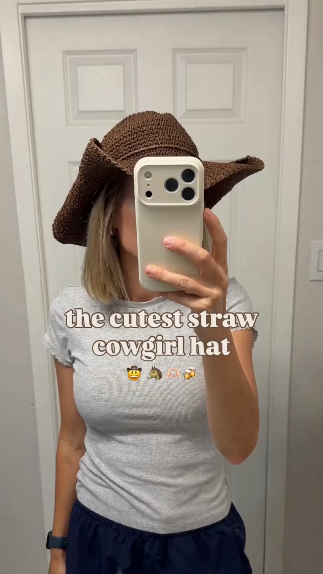 I saw this straw cowgirl hat at Target and couldn’t leave without it. 👏🏼

If you’re looking for something a little more fun than a traditional sun hat, this is such a cute option for the beach, pool, or lake this summer.

The chocolate brown color is so good, too. 🤎