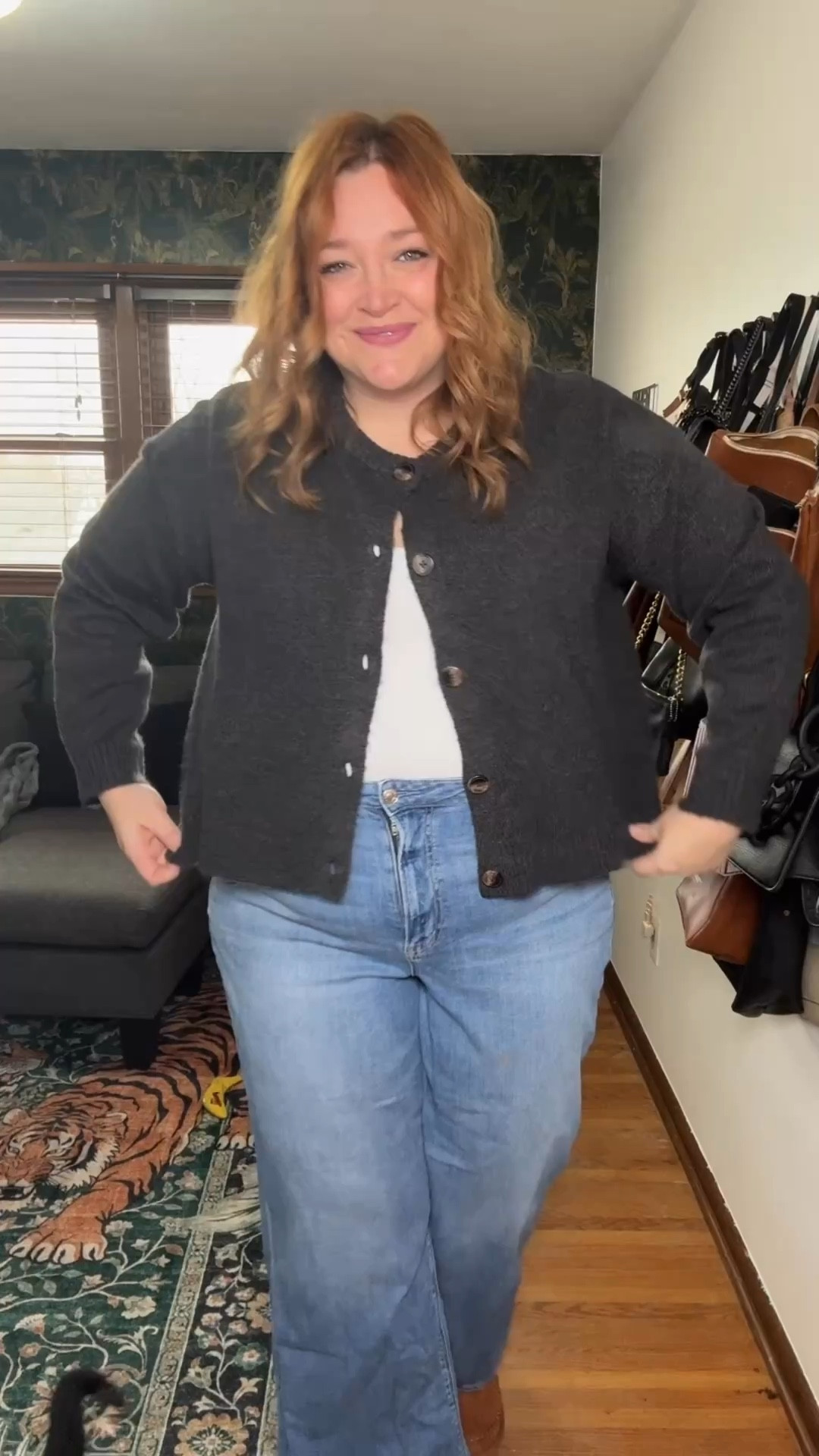 My step-cat Seamus is a fan of this boxy cardigan and wide leg pant combo 🤣

#LTKPlusSize #LTKMidsize #LTKTall
