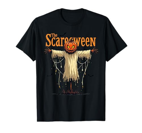 Spooky Pumpkin Head Halloween Scarecrow The Scareween T-Shirt | Amazon (US)