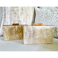 Mother Of Pearl Acrylic Box Clutch, Marble Look Clutch Bag, Tortoise Shell Unique Bag 442 | Etsy (US)