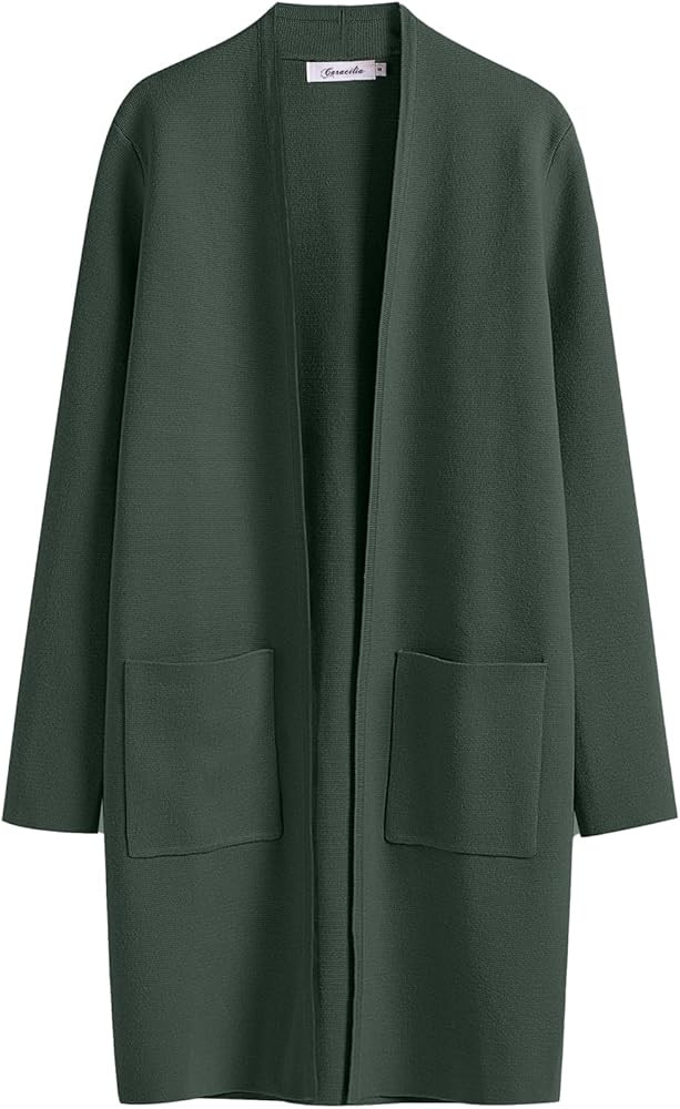 ANRABESS Cardigan Sweater for Women Casual 2023 Fall Winter Fashion Coat Long Sleeve Open Front Knit | Amazon (US)