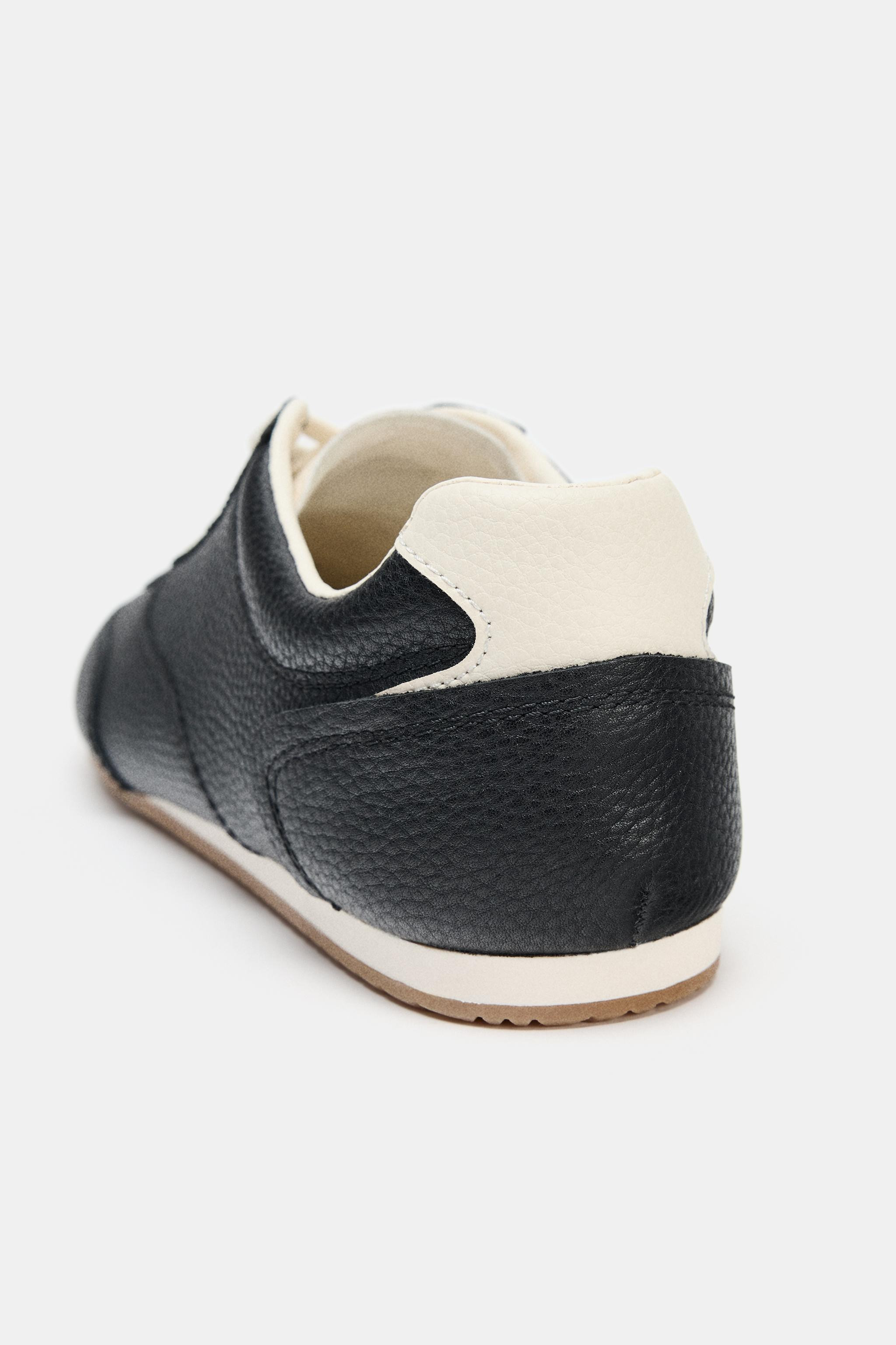 CONTRAST LEATHER TRAINERS | Zara UK