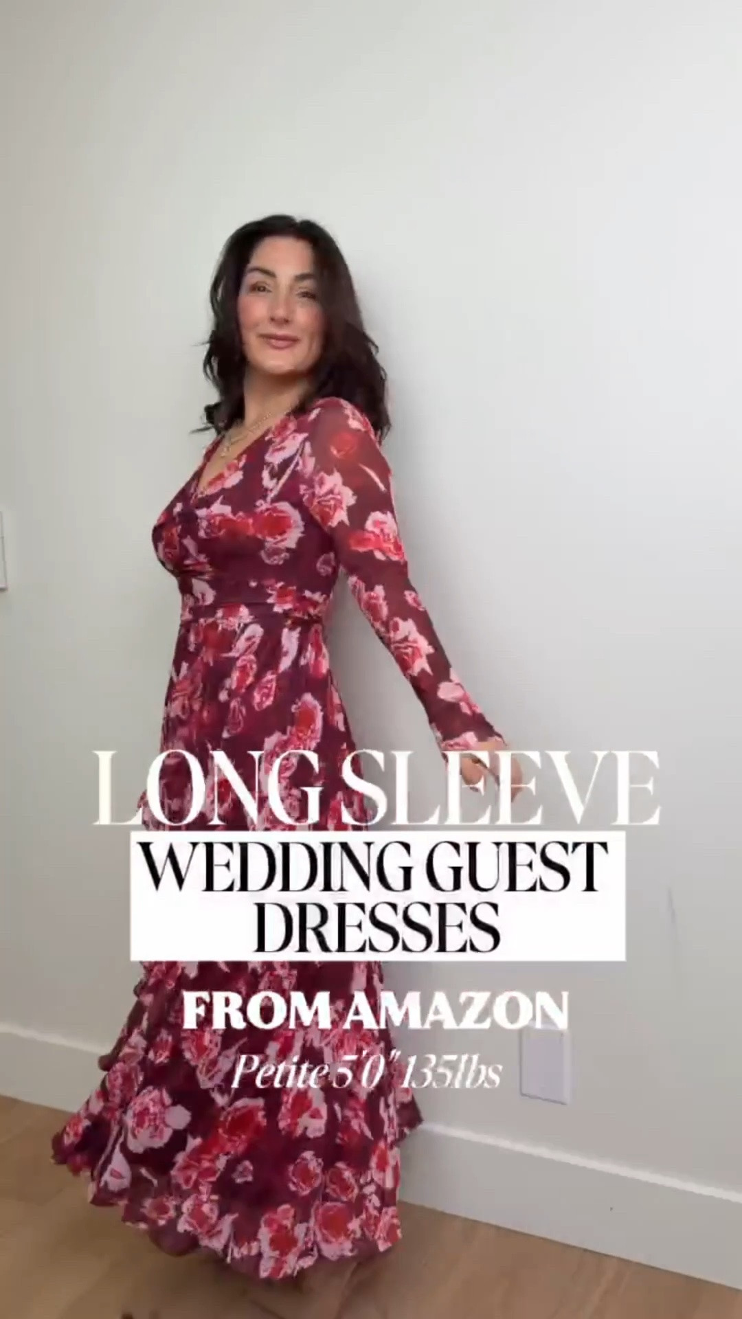 Perfect long sleeve dress for any fall special event! 

Size small in all (5'0" 140lbs) 
Petite friendly

#LTKgrwm #LTKPetite #LTKWedding