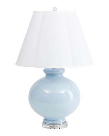 28in Glass Table Lamp With Shaped Shade | TJ Maxx
