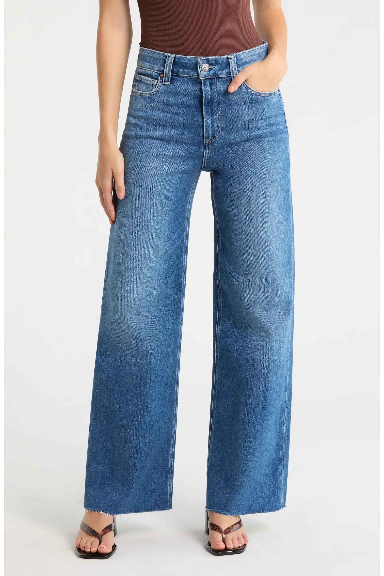 Anessa Raw Hem Wide Leg Jeans (Women) | Nordstrom | Nordstrom