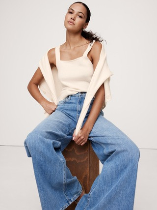 Cashmere Square-Neck Sweater Tank | Banana Republic (US)