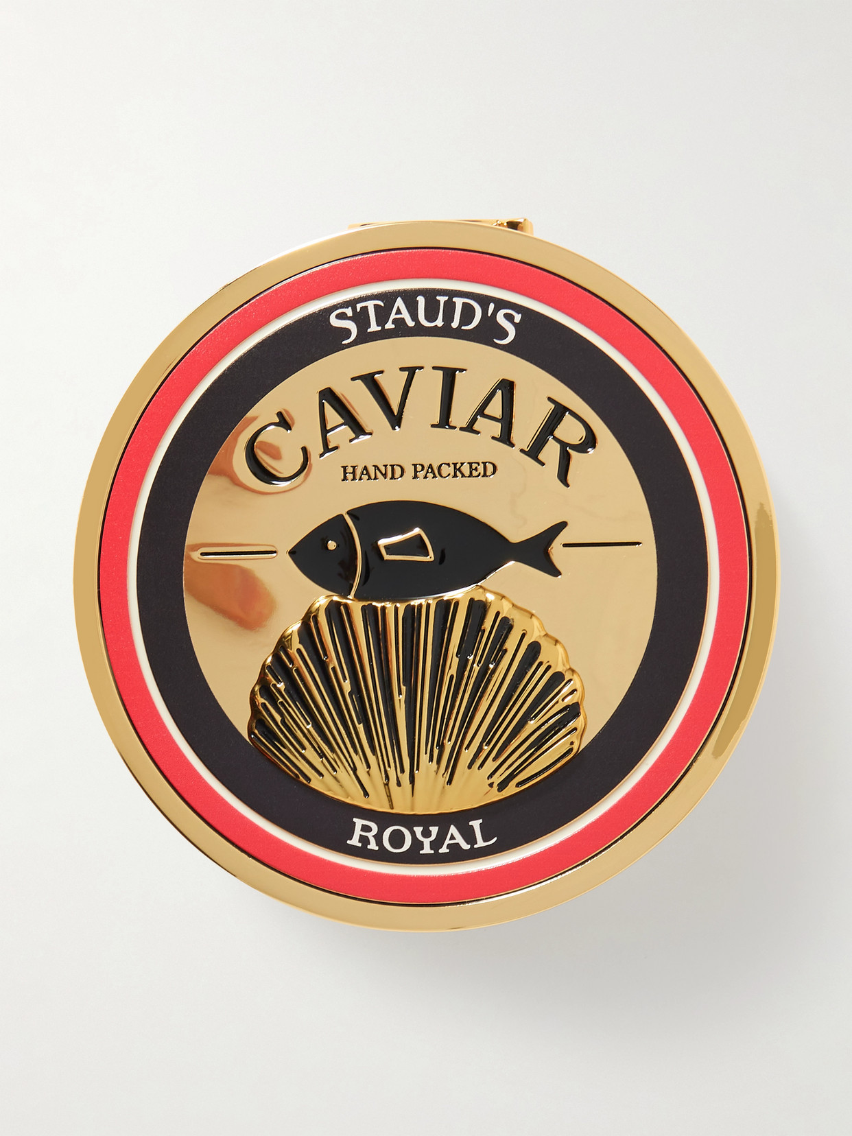 STAUD - Caviar Enamel Gold-tone Clutch - One size | NET-A-PORTER (US)