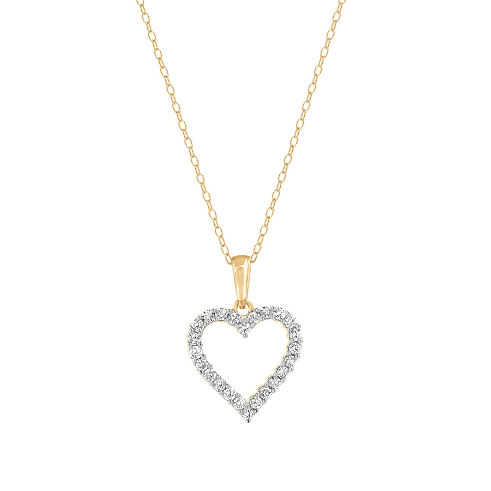 Diamond Brilliance Sterling Silver 1/4 Carat T.W. Lab-Created Diamond Heart Pendant Necklace | Kohl's