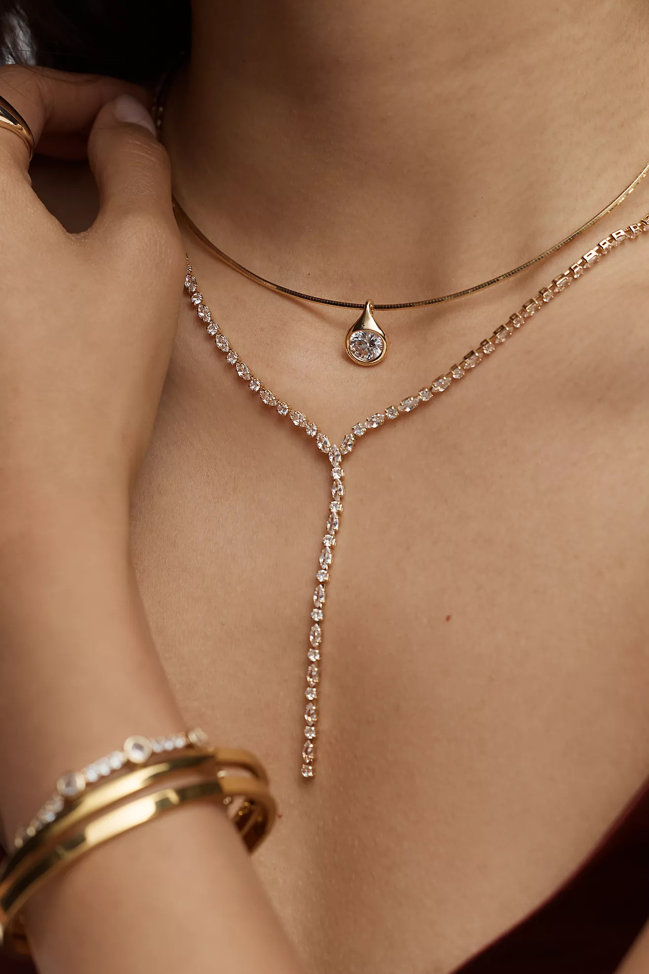 Crystal Layering Necklaces, Set of 2 | Anthropologie (US)