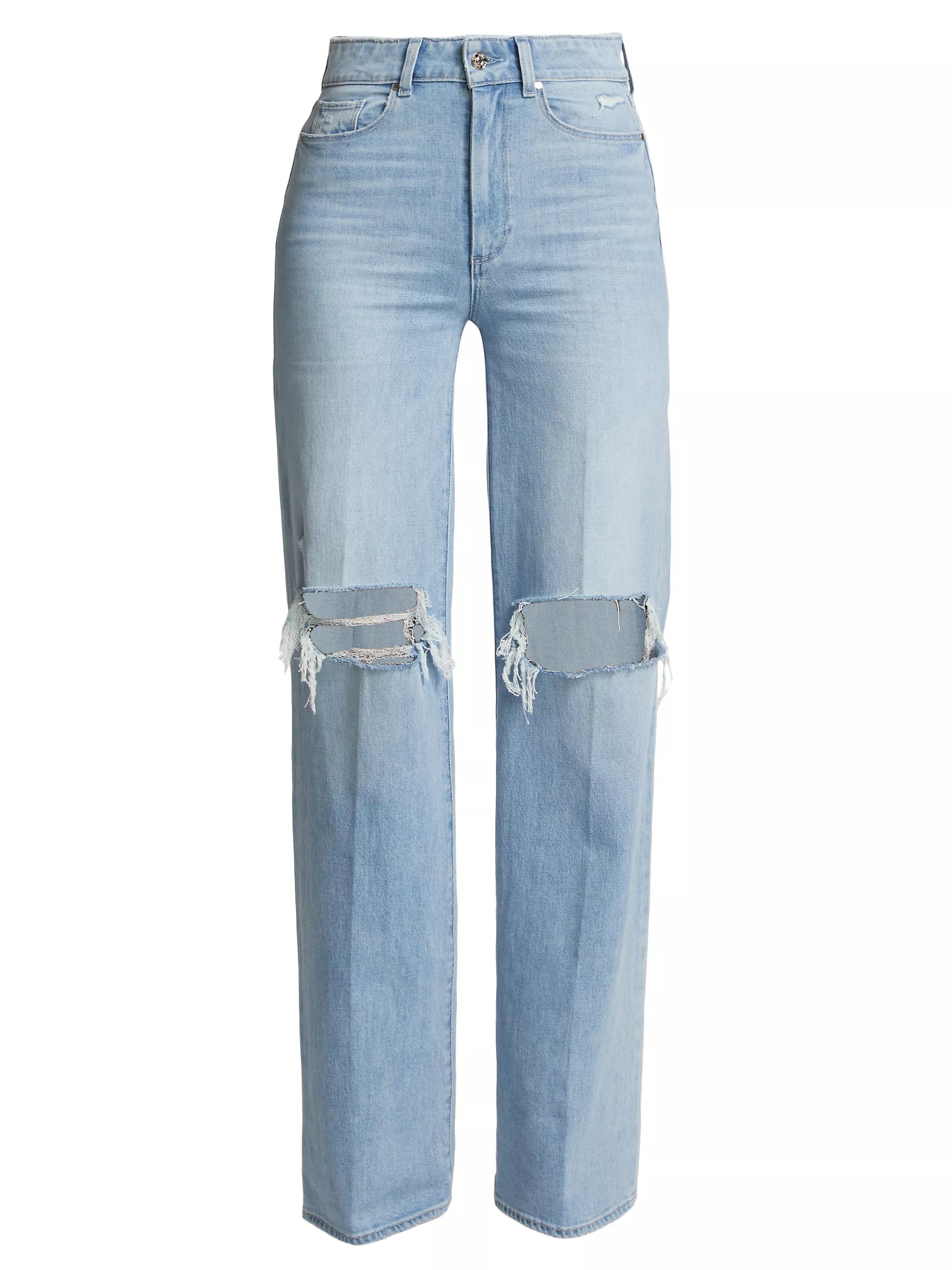 Sasha Distressed High-Rise Straight-Leg Jeans | Saks Fifth Avenue