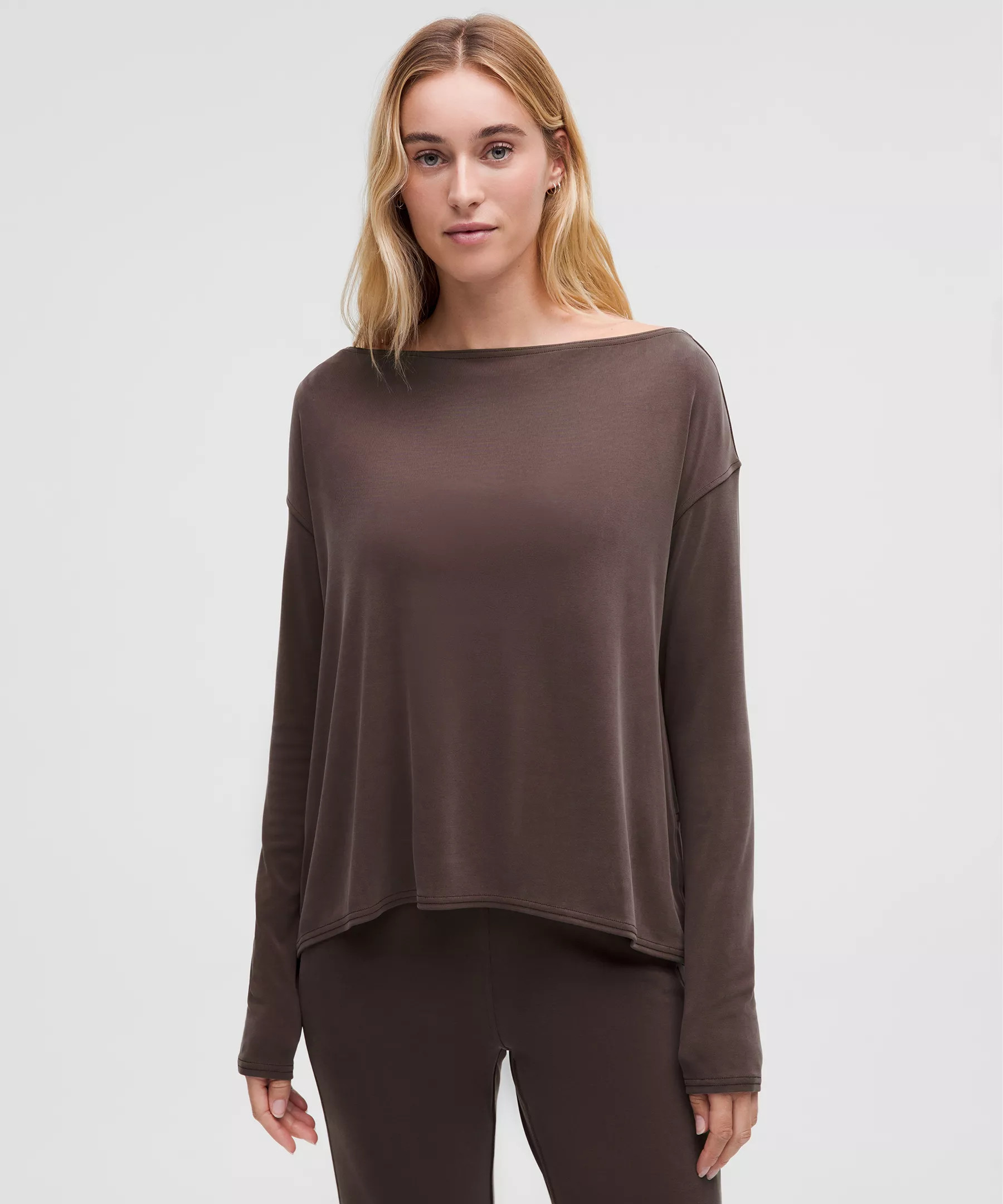 Drapey Softstreme Off-The-Shoulder Long-Sleeve Shirt | Women's Long Sleeve Shirts | lululemon | Lululemon (US)