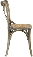Modway Gear Modern Farmhouse Cross Back Solid Elm Wood Dining Side Chair With Rattan Seat In Gray | Amazon (US)
