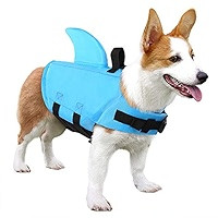SUNFURA Dog Shark Life Jacket, Ripstop Dog Swimming Vest Pet Life Preserver for Pool with Rescue Han | Amazon (US)