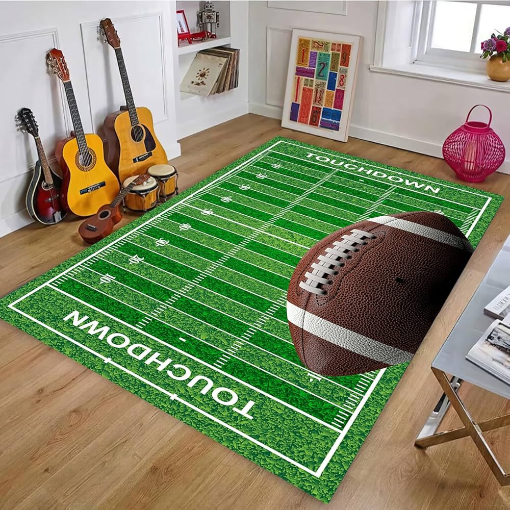 Football Rug for Boys Room 5'x7' Non Slip Football Field Rug,Boys Rugs for Bedroom Living Room Fo... | Amazon (US)