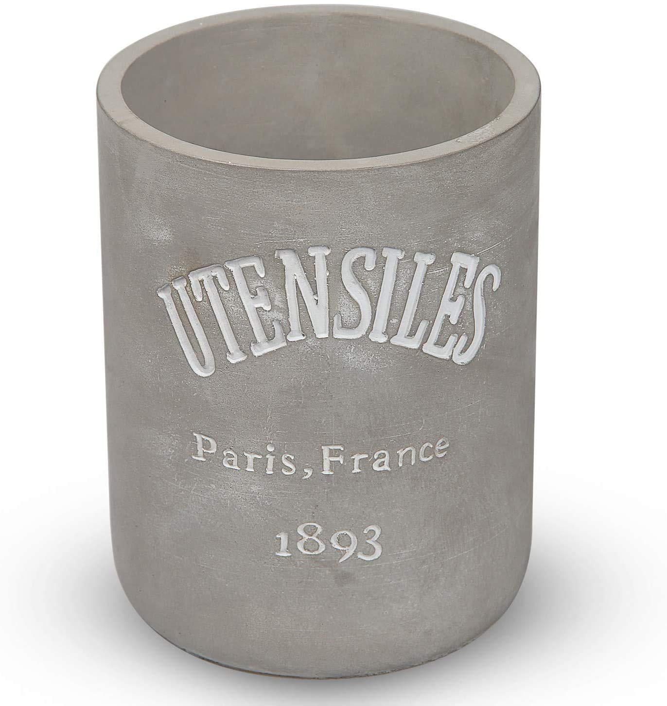 Utensil Crock French Concrete Utensils Holder, Grey Vintage Kitchen Decor, Farmhouse Spoons Organ... | Amazon (US)