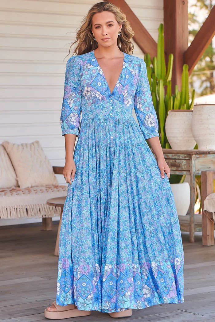 Berry - Pompeii Blue Maxi Dress | Salty Crush