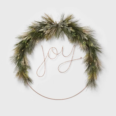 Lit Extra Large LED Wire JOY Wreath - Wondershop™ | Target