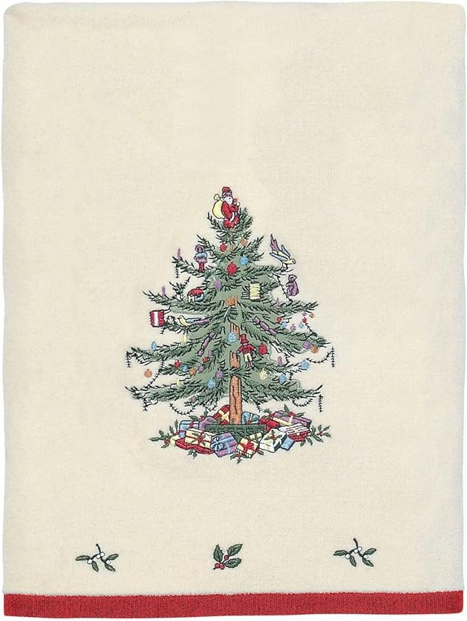 Spode - Bath Towel, Soft & Absorbent Cotton Towel Christmas Tree Collection | Amazon (US)