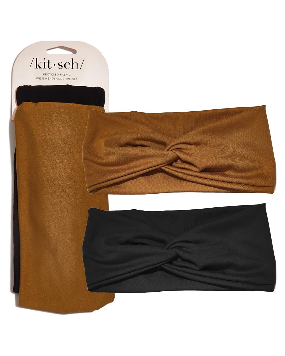 Kitsch Recycled Fabric Turban Headband and Boho Head Wraps for Women - Headbands for Women - Thic... | Amazon (US)