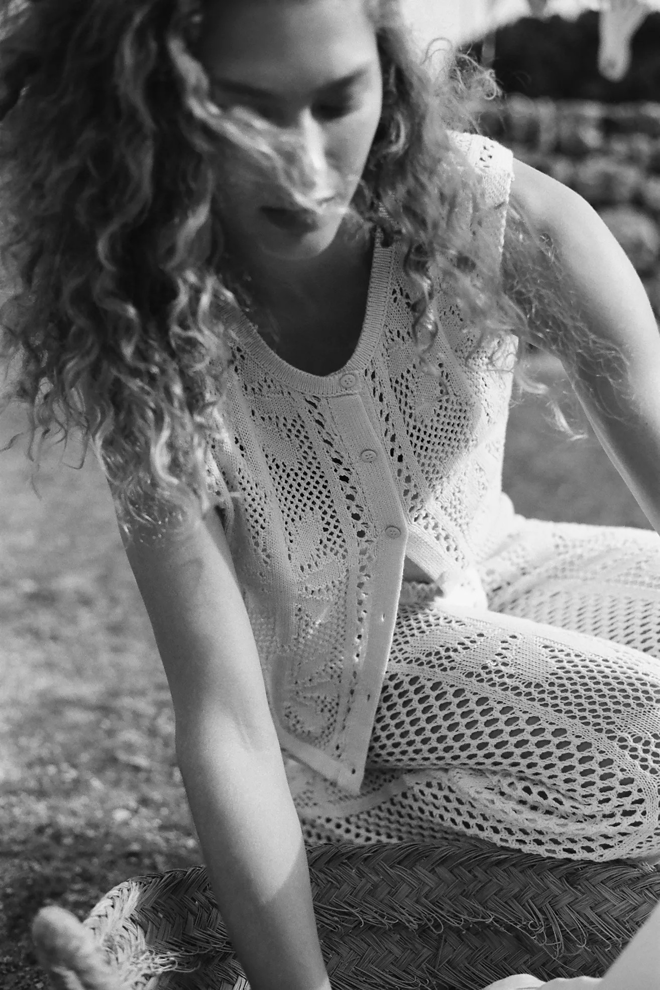 Celandine Bloom Crochet Button Front Top | Anthropologie (US)