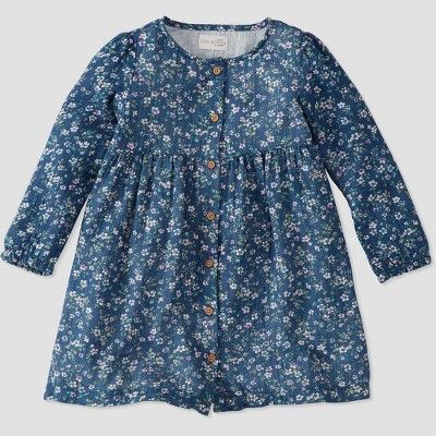 Toddler Organic Cotton Floral Dress - little planet by carter's Blue | Target