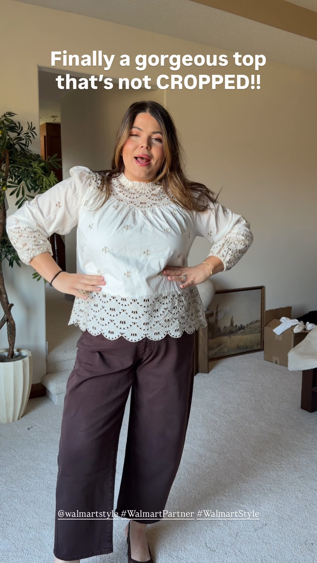 Finally, a cute blouse that’s not cropped! Love how this lays over the tummy - perfect Thanksgiving top or winter work top! #walmartpartner #WalmartStyle @WalmartStyle 

Which is your fav? Cus I’m drooling over the Jeans 🤩 Save for Thanksgiving + fall outfit inspo


