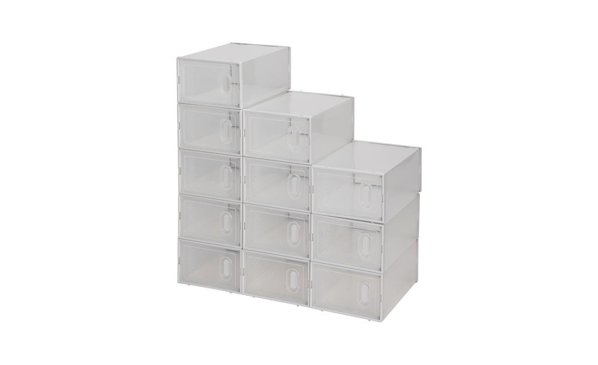 12 Clear Stackable Shoe Boxes – Plastic Shoe Organizer Set for Closet, Entryway & Sneaker Display - White | Macy's
