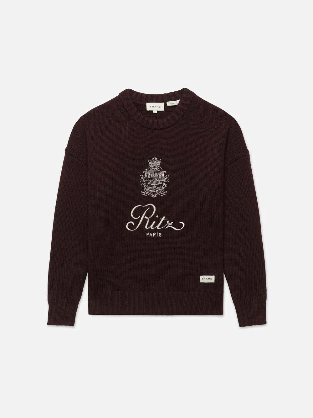 Ritz Unisex Cashmere Sweater  in  Bordeaux | Frame Denim