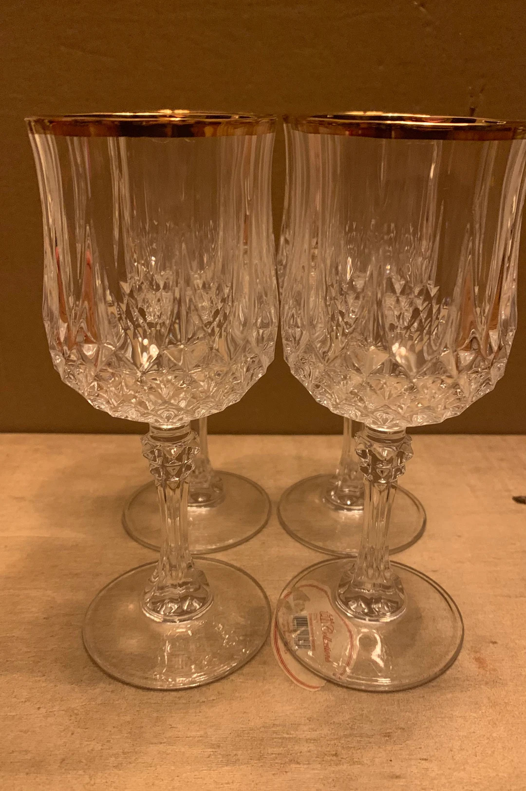 Set de 4 Gafas de Cristal con Borde de Oro | Etsy (US)
