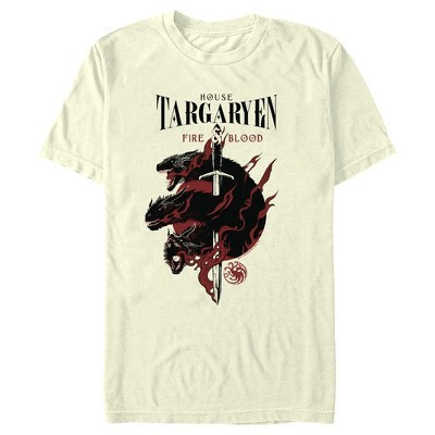 Men's Game of Thrones House Targaryen's Dragons T-Shirt - Beige - X Large | Target