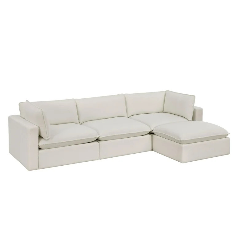 Better Homes & Gardens Weston 107.5" Cloud Modular Sectional Sofa, White | Walmart (US)