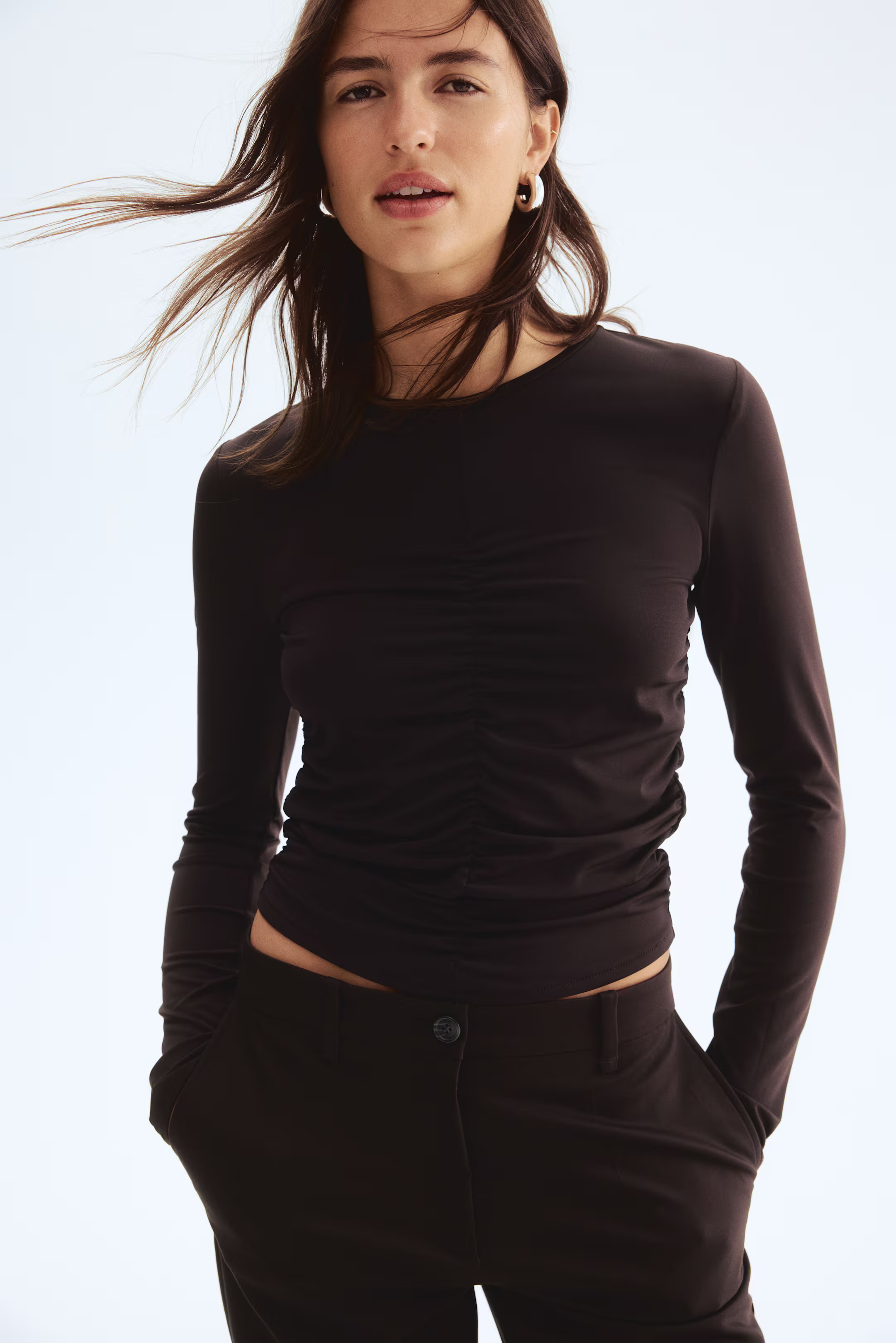 Draped Long-Sleeved Top | H&M (US + CA)