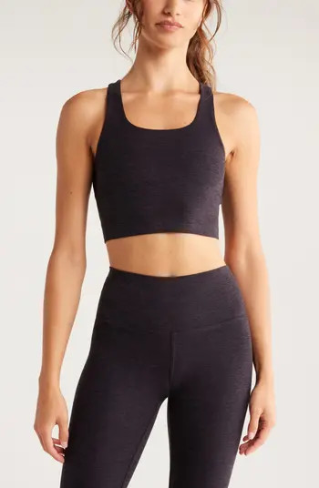 Zella Renew Mélange Support Crop Tank | Nordstrom | Nordstrom