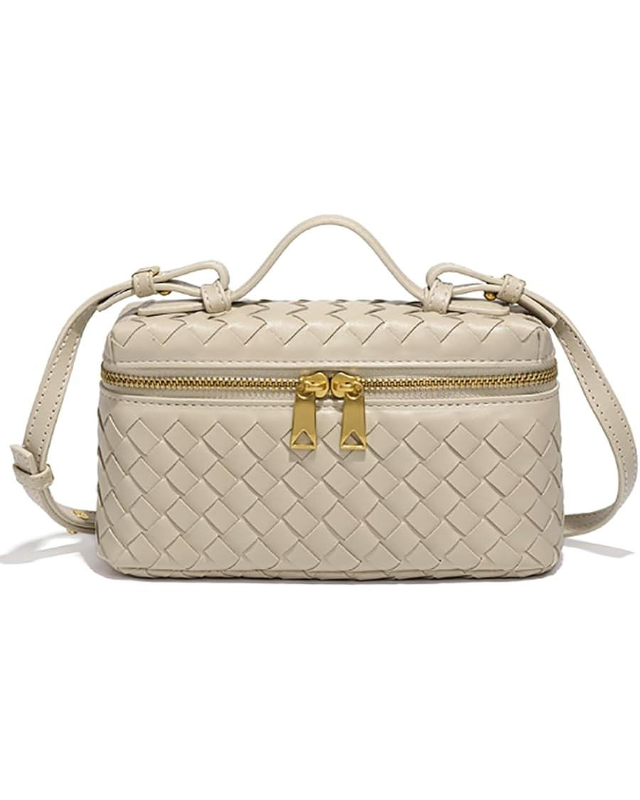 Trendy Woven Crossbody Purse Square Box Bags Women Shoulder Bag Cute Satchels Mini PU Leather Top... | Amazon (US)