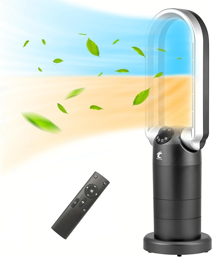 OceanLoong 1500W Space Heater & Bladeless Fan for Home, Eco Electric Heater with Adjustable Therm... | Amazon (US)