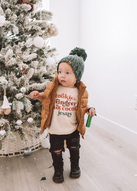 baby Christmas outfit • baby holiday outfits • baby jeans (raxtin) • baby boots 

#LTKHoliday #LTKbaby #LTKfamily