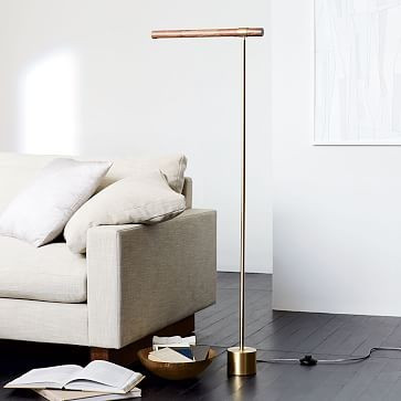 Linear Wood LED Floor Lamp | West Elm (US)