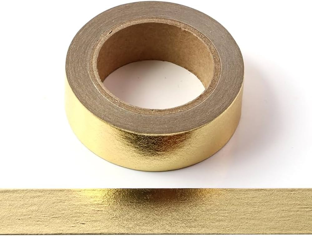 Gold washi Tape Gold foil washi Tape for Wall Decor Decorative Tape Crafts Washy-Tape Mirror Tape... | Amazon (US)